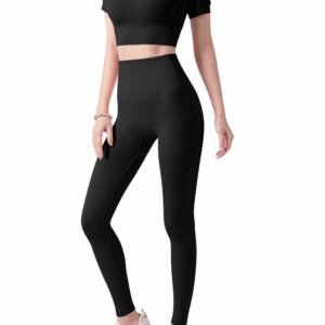 Pantalones de yoga de pierna recta con bolsillos RUXI bn256