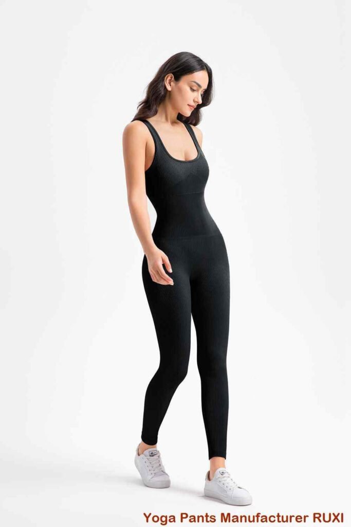 Leggings deportivos negros de cintura alta RUXI bn658