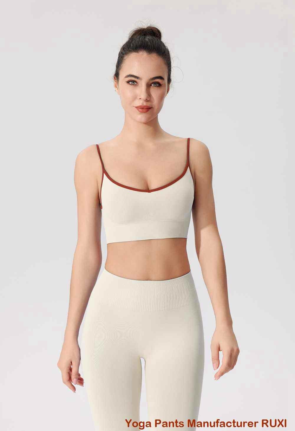 Pantalones de yoga acampanados con canalé RUXI bn859