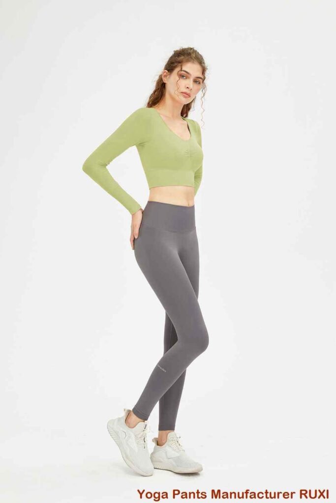 Pantalones cortos de gimnasia grises para mujer RUXI bn3076